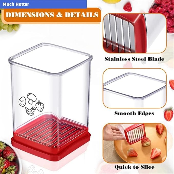 Stainless Steel Strawberry Slicer Egg Slicers Banana Slicers, Fruit & Vegetable Speed Fruit Slicer with Push Plate, Quickly Making Fruit Vegetable Salad, Kitchen Portable Slicing Tool