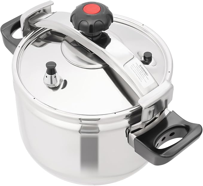 22L Pressure Cooker,60Kpa High Pressure Stovetop Cooker with 3-Layer Composite Bottom, 201 Stainless Steel Pressure Canner with Double Valves for Commercial & Home Use (22L/23.25 Qt)