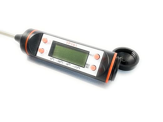 2-in-1 Digital Kitchen Thermometer - Waterproof for Meat, Soup, Tea; Switchable ℃/℉ with Backlight for BBQ & Home Brewing