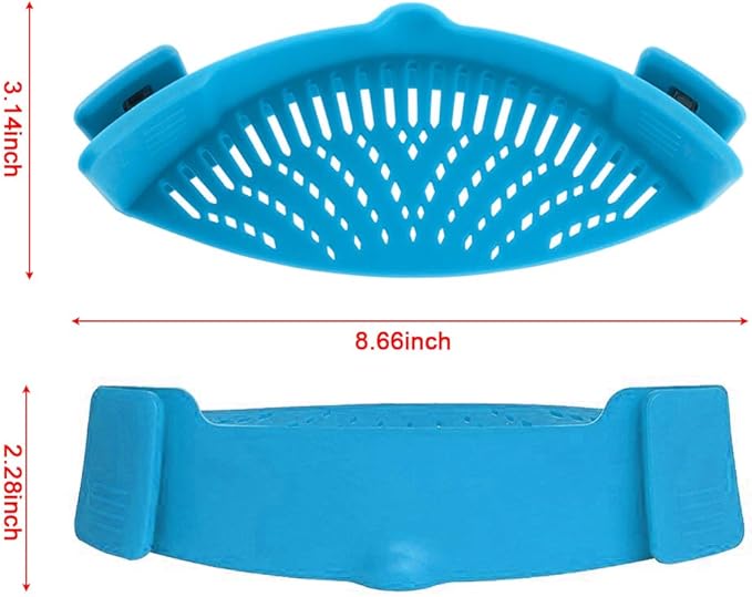 Snap Strainer, DaKuan 2 Packs of Hands-free Clip-on Heat Resistant Colander Pour Spout for Pasta Vegetable Noodles Pot bowl Pan