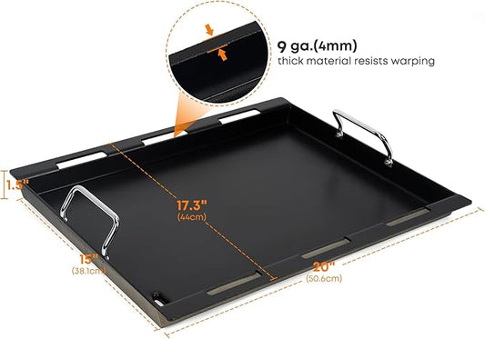 Stanbroil Full Size Griddle Insert for Weber Spirit 200 Series 2-Burner Gas Grills, Ceramic Coated Nonstick Flat Top Griddle for Weber Spirit I & II 200 Series Gas Grill, Black