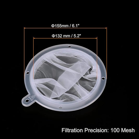 PATIKIL 6.1" O.D. Food Filter Strainer, 100 Mesh Kitchen Mesh Filters Strainers Fine Mesh Sieve for Juice, Coffee, Soy Milk Filtration, White