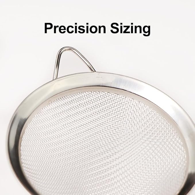 Premium Strainer Set: 3-Piece Stainless Steel Fine Mesh Sieves, Professional Grade Kitchen Colander for Baking, Cooking, Pasta Draining - Same Quality, Better Value