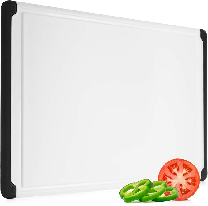 Extra-Large Cutting Board for Kitchen, 18” Reversible Cutting Board with Juice Groove, Dishwasher Safe Plastic Chopping Board Non-Slip Grip for Meal Prep, Meat, Vegetables, and Everyday Cooking