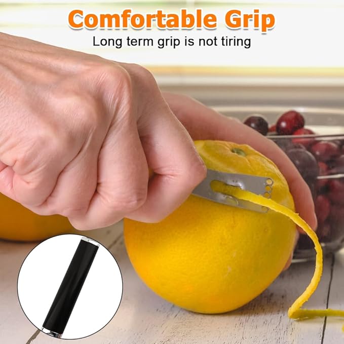 2Pcs Citrus Zester, Stainless Steels Orange Lemon Grater with 2 Different Sharp Blades for Kitchen Bar Restaurant