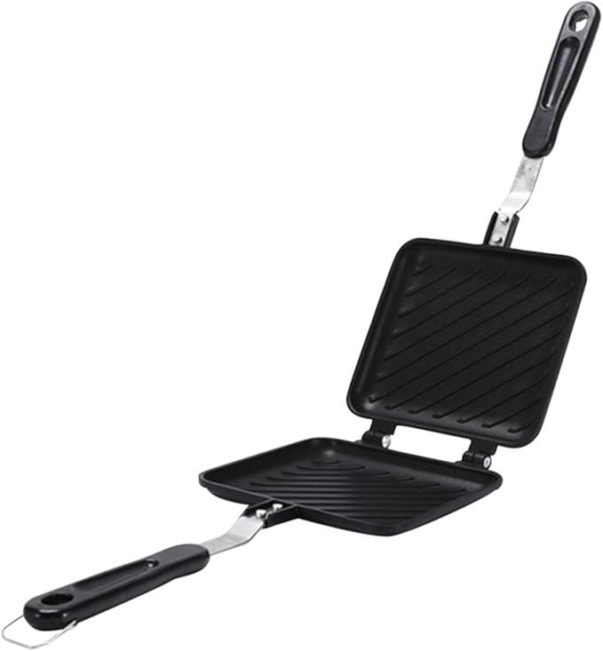 Double-Sided Frying Pan, Sandwich Maker, Double-Coated Non-Stick Grilled Sandwich and Panini Maker, Waffle Pancake Snack Griddle Pan Kitchen Tortillas Sandwich Maker