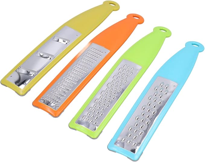 Vegetable Zester Cheese Grater Potato Shredder Stainless Steel Kitchen Tool with Silicone Storage Ring for Efficient Food Preparation Durable Rust Proof Easy to Clean Compact
