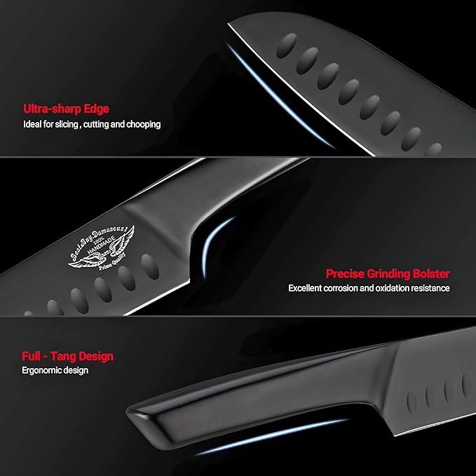 Best.Buy.Damascus1 Chef Knife Set Black Knife Block Set Kitchen Knife Set Perumim Quality Chef Knives