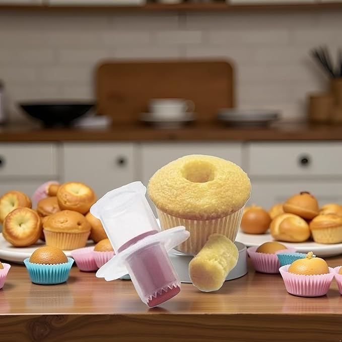 2Pcs Random Color Cupcake Corer Decorating Divider Pastry Corer Model Cake Filler Corers Corers and Pitters Fruit and Vegetable Tools Home and Kitchen