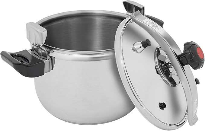 26L/27.47 Qt Pressure Cooker,50Kpa High Pressure Stovetop Cooker with 3-Layer Composite Bottom, 201 Stainless Steel Pressure Canner with Double Valves for Commercial & Home Use
