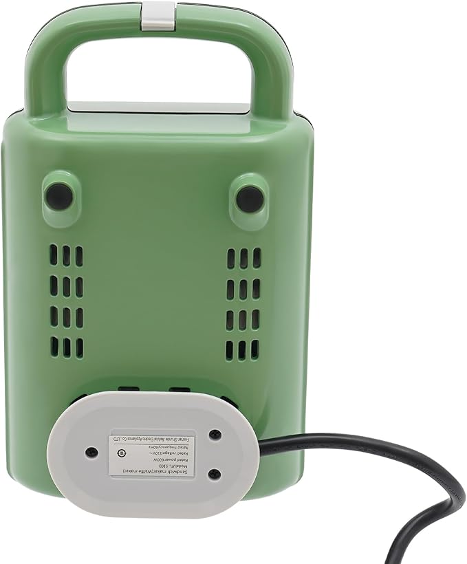 Sandwich Maker,Personal Breakfast Machine,Portable Sandwich Maker,Pizza Pockets,Electric Contact Grill Single for Making Sandwiches,Eggs,Bacon (Green)