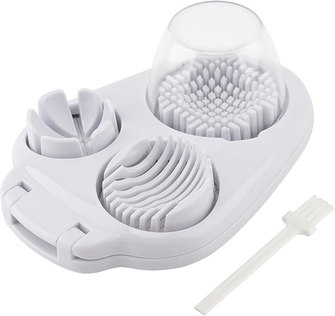 3-In-1 Egg Slicer for Hard Boiled Eggs,Stainless Steel Egg Cutter with 3 Cutting Modes,Multipurpose Kitchen Gadget,Dicer for Butter Strawberry,Mushroom,Banana,Cherry,Tomato