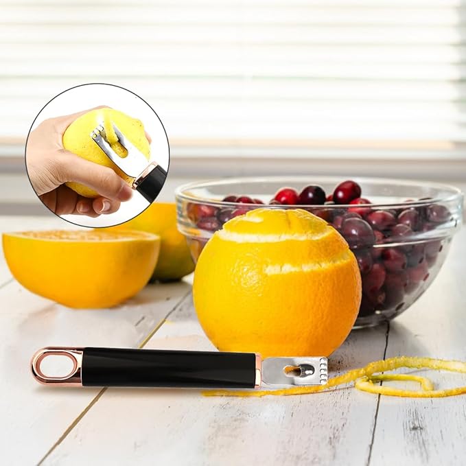 2Pcs Citrus Zester, Stainless Steels Orange Lemon Grater with 2 Different Sharp Blades for Kitchen Bar Restaurant