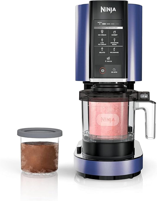 Ninja NC301 CREAMi, Ice Cream, Gelato, Milkshake, Sorbet, and Smoothie Bowl Maker, 7 One-Touch Programs, Blue (Renewed)