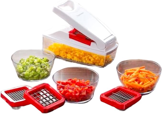 Tupperware Super Dicer Vegetable Cutter Fruit Cutter Slicer White Red Fruit Vegetable Kitchen Aid Grater Chopper Multi Cutter