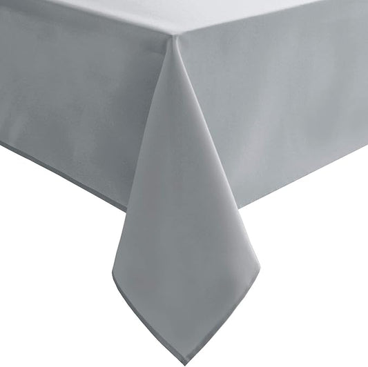 Hiasan Silver Grey Rectangle Tablecloth - Waterproof and Spillproof Washable Fabric Table Cloth for Dining Room Kitchen Party and Outdoor, 60 x 140 Inch