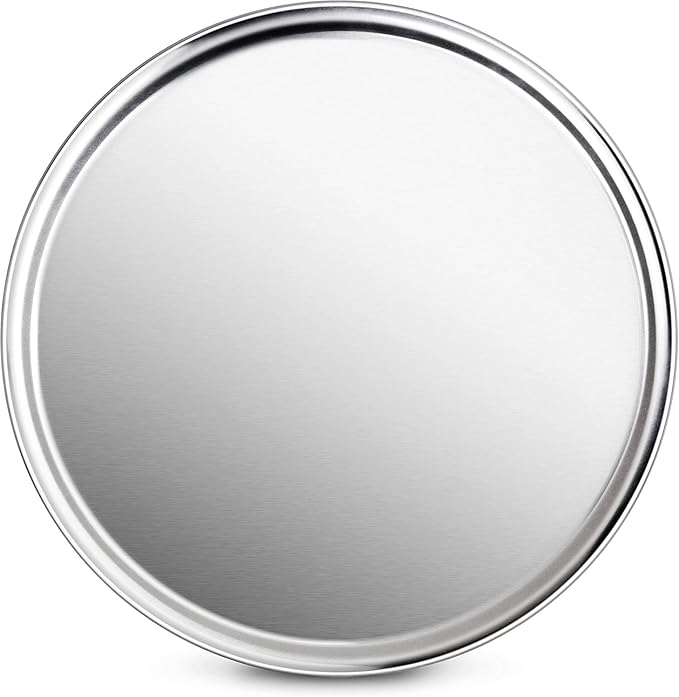 New Star Foodservice 50912 Pizza Pan/Tray, Wide Rim, Aluminum, 18 Inch, Pack of 6