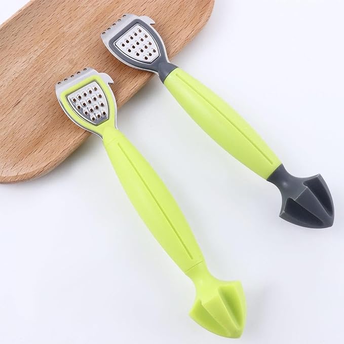 2 Pcs Lemon Zester Bar Tool, Multifunctional Orange Lemon Zester Citrus Reamer Lime Squeezer Cheese Grater, Plastic & Stainless Steel, Dishwasher Safe