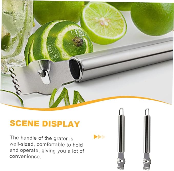 2pcs Stainless Steel Lemon Zester Grater Zester Peeler Citrus Peeler for Cooking Baking