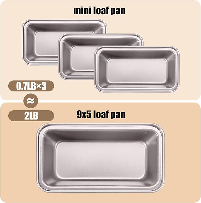 Uiifan 12 Pcs Mini Loaf Pan for Baking Bread Non Stick Small Banana Bread Tins Mini Loaf Pans for Nonstick Tiny Meatloaf Pan Carbon Steel for Oven and Baking (6 * 3.3 * 2inch,Champagne Gold)