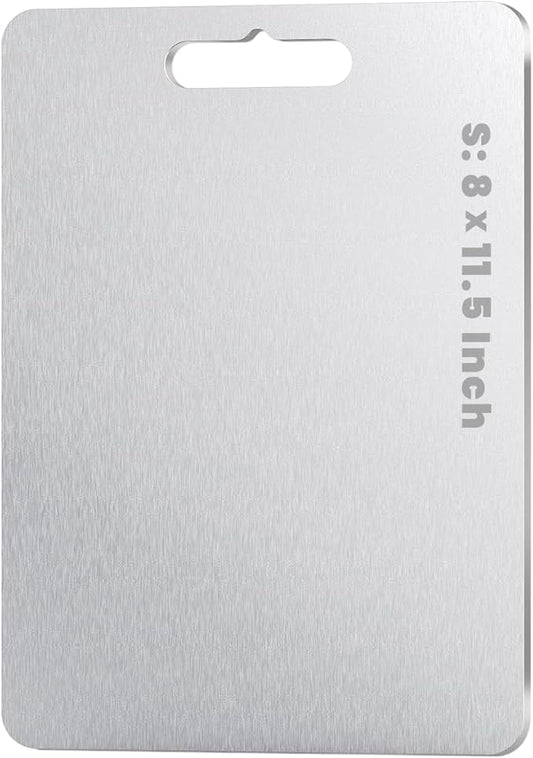 Titanium Cutting Board 6" × 9.5", 100% Pure Titanium Kitchen Cutting Board, Double-Sided Metal Chopping Board for Meat, Fruits & Vegetables, Lightweight, Durable & Dishwasher Safe
