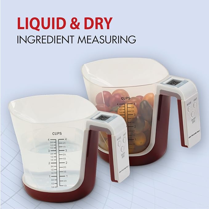 SmartHeart Digital Kitchen Measuring Cup Scale | Accurate Measurements with Cup Or Scale Platform | Unit Conversion Grams, Lbs/Oz, Fluid Oz, Cups