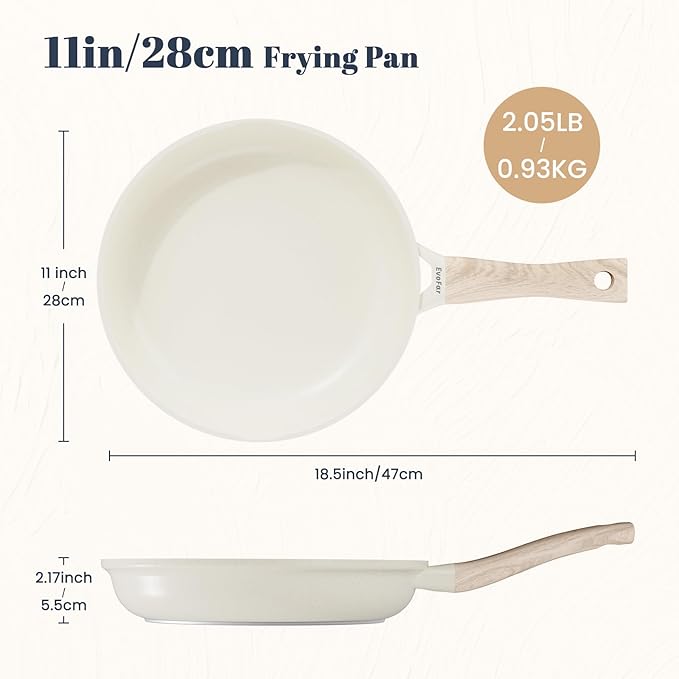 EVOFAR Granite Frying Pan, 11 Inch Non Stick Frying Pans, Lightweight Nonstick Pans for Omelets & Eggs, PFOA & PFAS Free Non-toxic Cookware Chef's Pan, Induction Compatible Fast & Even Heat Skillet