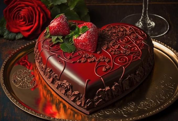 kefyixc Heart-shaped cake pan, heart-shaped cake tin, aluminum, 3-inch deep, 8-inch heart-shaped, for weddings, parties, family and other occasions cake (8 x 3 Inch)