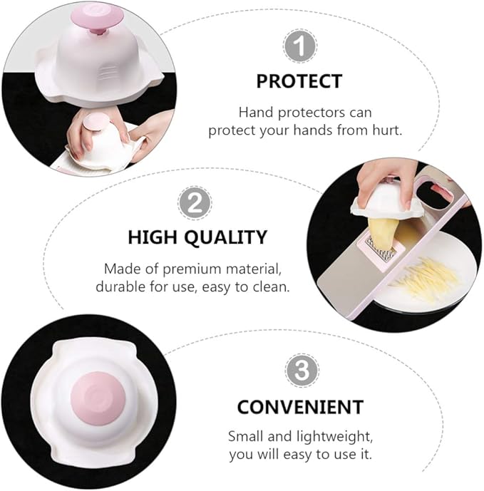 DOITOOL 2PCS Hand Finger Protectors for Mandolin Slicer, Vegetable Grater, Kitchen Food Slicer, Durable Plastic, Comfortable Handle, Easy to Clean