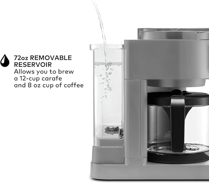 K-Duo Essentials Coffee Maker for Hot and Iced Drinks, Single Serve KCup Pod Brewer and 12 Cup Carafe Drip Coffee Pot, 72 oz Water Reservoir, Perfect for Home & Office (Gray)