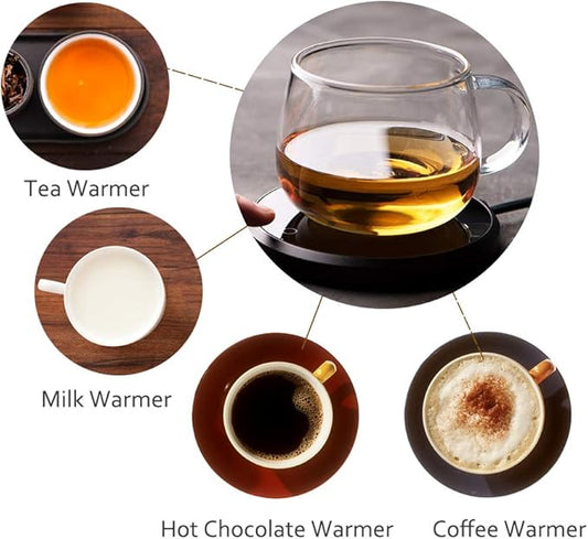 Coffee Mug Warmer, KRGMNHR Auto-Shutoff Cup Warmer for Home Office Desk Use, Electric Beverage Warmer Heating Plate for Tea, Water, Cocoa, Milk