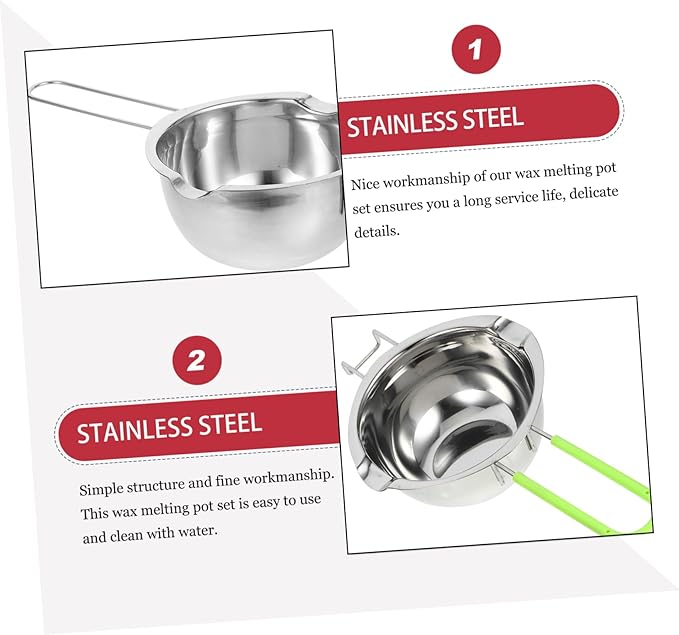 Stainless Steel Chocolate Melting Pot Butter Heating Pot Melting Bowl Spatula Multi-functional for Cheese Oil Milk Easy Clean Compact Design