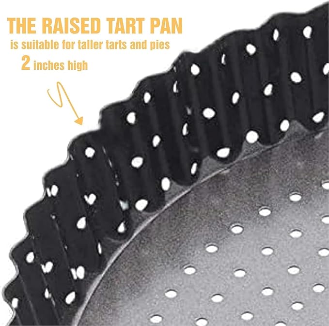 Space Home - Deep Dish Pie Pan - Quiche Lorraine Pie Pan - 11 inch Tart Pans with Removable Bottoms - 11 inch Tarte Tatin, Apple Pan - Dish Pie Crust - Quiche Baking Dish