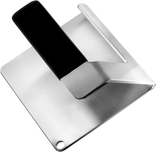 Kitchen Tools 6"×5.5" Stainless Steel Hamburger Smash Press, Bacon Press Barbecue Press Meat Press Garlic Press Burger Smasher Square Griddle Press