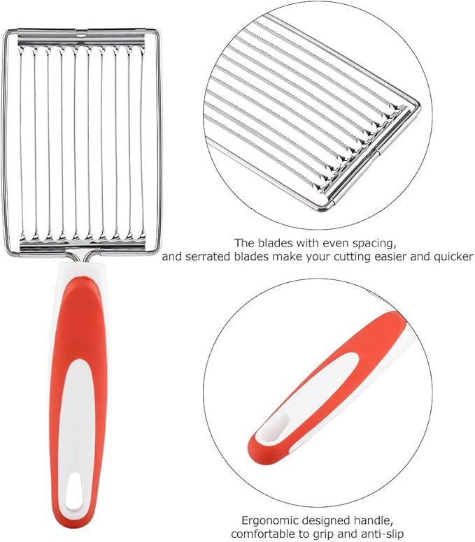 ASHATA Lunch Meat Slicer, Stainless Cutter with Handle for Cheese Potato Egg Ham Fruit Tomato, Quality Stainless Steel 10 Wires for 11, Stainless Steel Fruit Vegetable Slicer