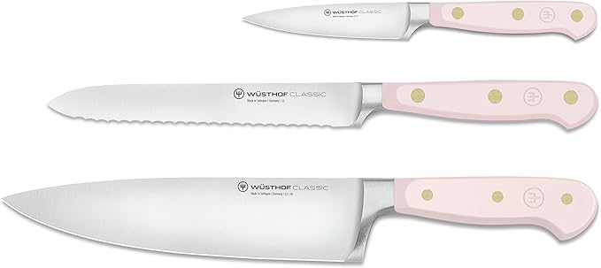 WÜSTHOF Classic Pink Himalayan Salt 3-Piece Chef's Knife Set
