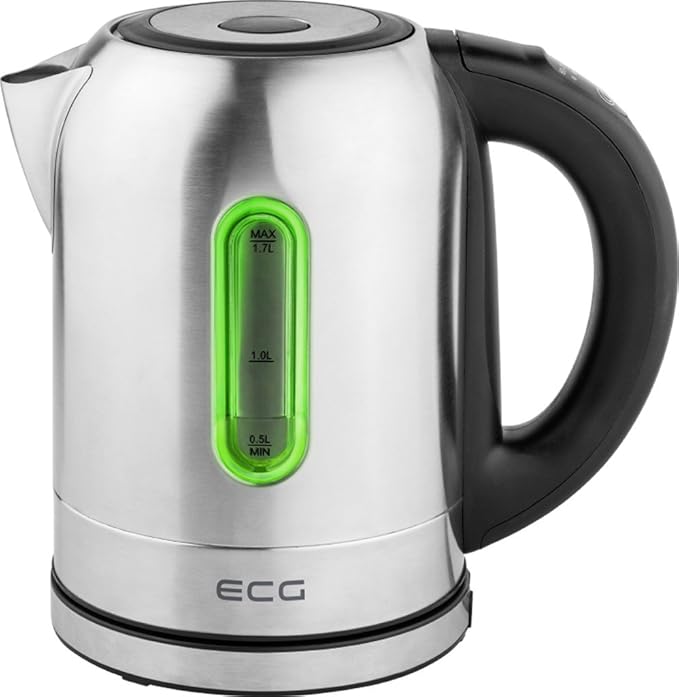 ECG RK 1785 Colore Kettle, 1.7 Litres, Stainless Steel, 5 Backlight Colours, 1.7 Litres
