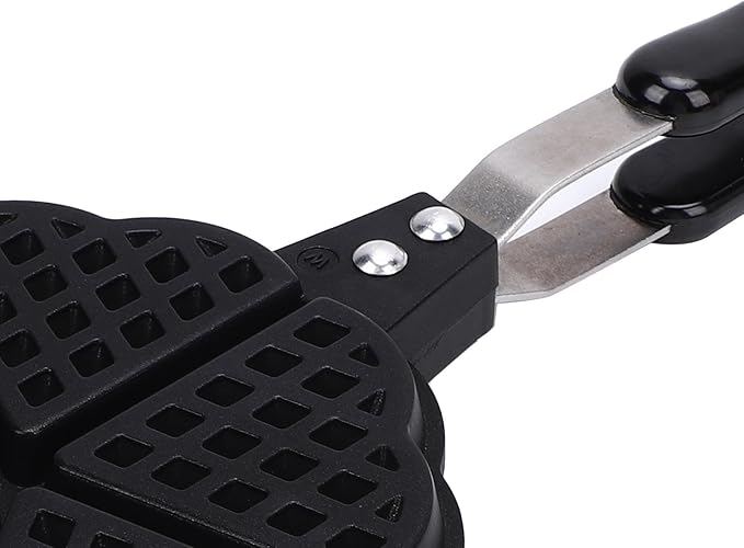 Waffle Maker, Make 5 Mini Heart Shape Waffle Pan, Small Kitchen Stovetop Waffle Baking Pan for Campfires, Gas Cooker, 2 Burner Camp Stovetop