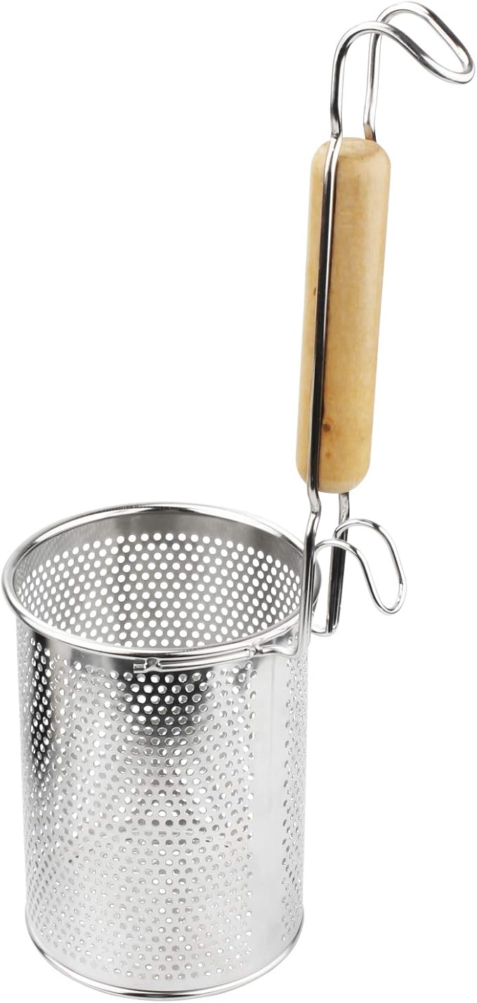 MyLifeUNIT Spaghetti Strainer Spoon, Stainless Steel Food Strainer Noodle Strainer with Handle 4.4 X 4.6 X 14.7 inches