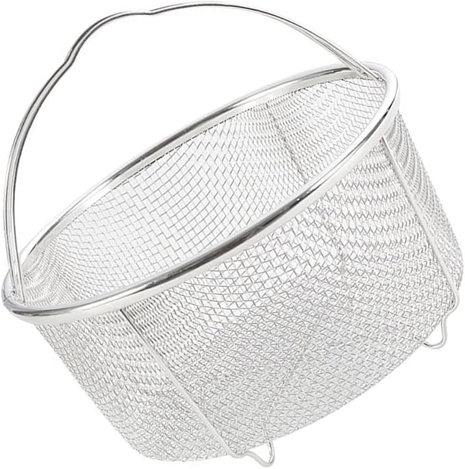 Cabilock Portable Stainless Steel Frying Basket with Handle 10 Inch Kitchen Draining Colander for Deep Frying French Fries Vegetables and Food Straining