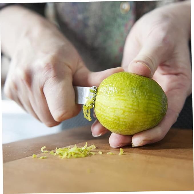 Unomor Stainless Steel Citrus Peeler Tool Efficient Fruit Zester for Easy Peeling of Lemons Oranges and Grapefruits Dishwasher Safe Kitchen Gadget with Five for Quick Zesting