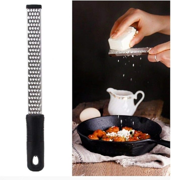 Stainless Steel Cheese Grater Zester Ginger Lemon Shredder Hand Held Flat Tool