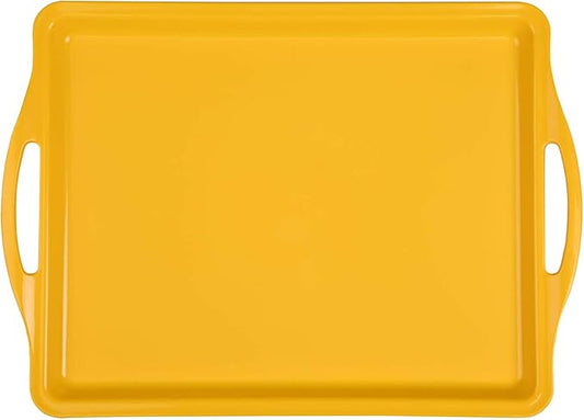 Mintra Home Durable Serving Tray - (6pk, Yellow) Unbreakable, Breakfast, Cafeteria, Fast Food, Handles