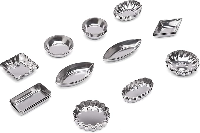 Fox Run 3620 Mini Tartlet Set, Tin Plated Steel, 36-Piece