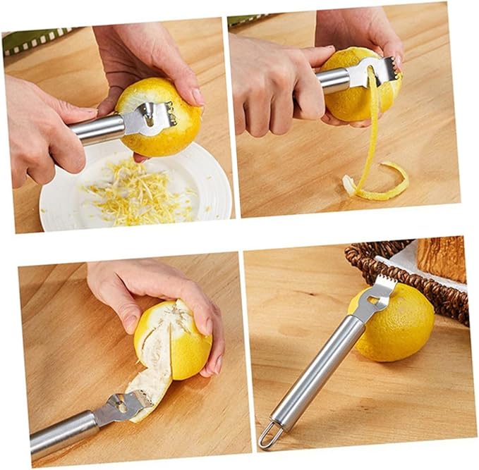 Mikinona Multi-function Paring Knife Lemon Zester Orange Peeler Fruit Zester Peeler Stainless Steel Dishwasher Safe