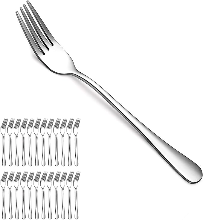 Evanda Dinner Fork 24 Pieces, Stainless Steel 8.07inch Forks, Cake Forks, Table Forks,Dessert Forks, Easy To Clean, Dishwasher Safe