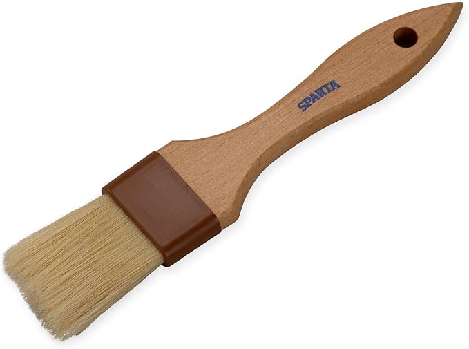 SPARTA, 1.5" Flat Boar Bristle Brush, Pastry Brush, Basting Brushes for Kitchen, Bakery, and Kitchen, Boar Hair, Brown