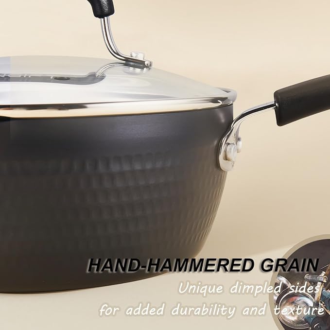 ONGIFT Nonstick Small Sauce Pan with Lid, 1.25 Quart and 1.75 Quart Sauce pan with Pour Spouts, Multipurpose Handy Little Saucepan with Stay Cool Handle, Small Pots for Cooking, Soups, Noodles, Milk