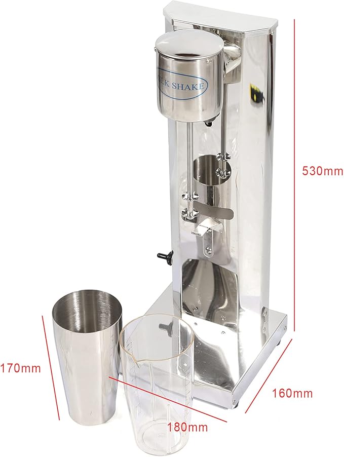 Milkshake Maker Electric Drink Mixer Commercial Milkshake Machine Stainless Steel 18000RMP (Single Head D)