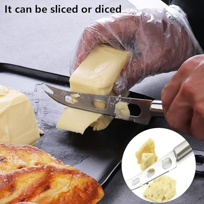 10-inch Cheese Knife - Cuts Soft & Semi Hard Types, Perfect for Slicing Butter, Pizza and Fruit - Kitchen Baking Tools Supplies